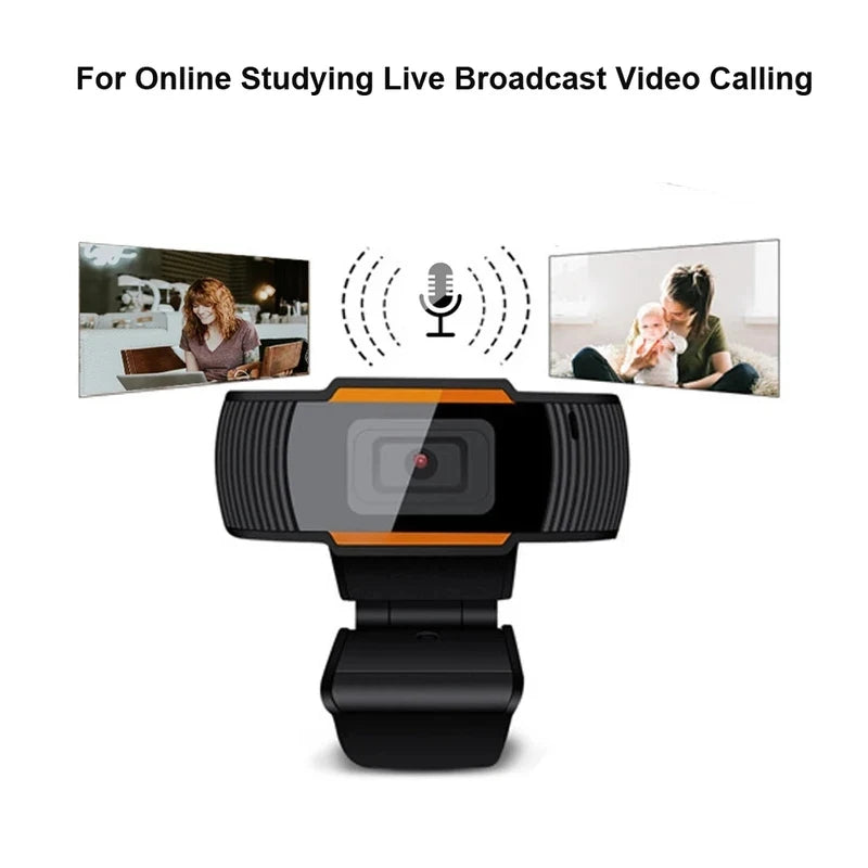 Mini USB Webcam with Microphone – 480P / 720P / 1080P HD, 30fps, Plug & Play for PC, Laptop & Desktop