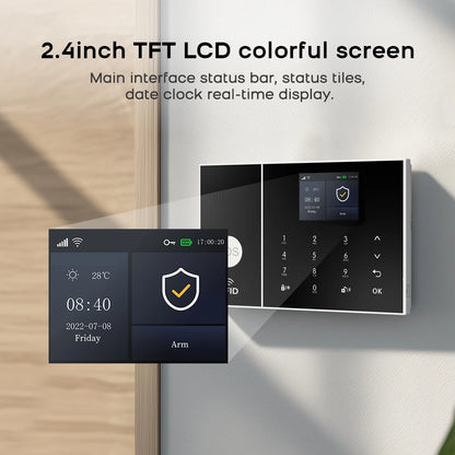 4G GSM WIFI Security Alarm System for Home and Business Multi-language Works with Tuya Smart Life APP Control with Alexa