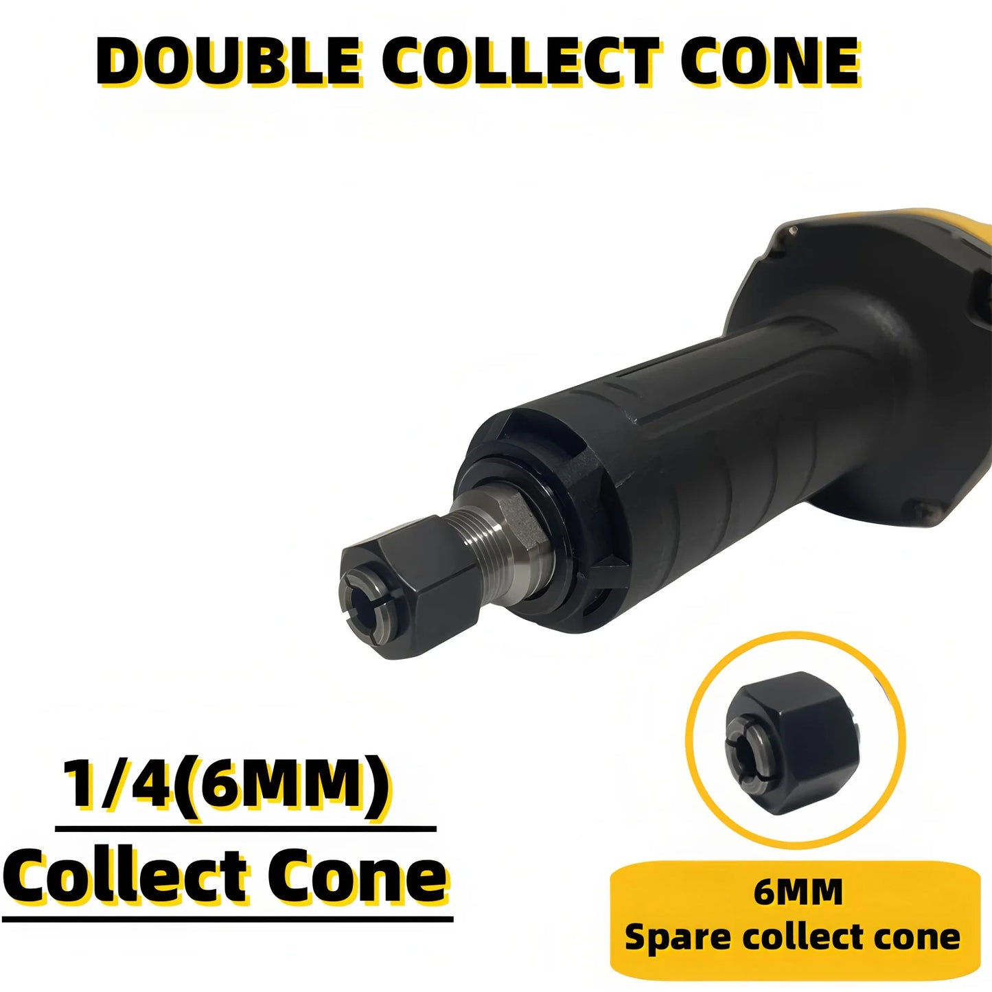 Brushless Cordless Die Grinder for DeWALT 20V Battery – 6mm Collet, 4-Speed, 38mm Max Wheel | Tool Only