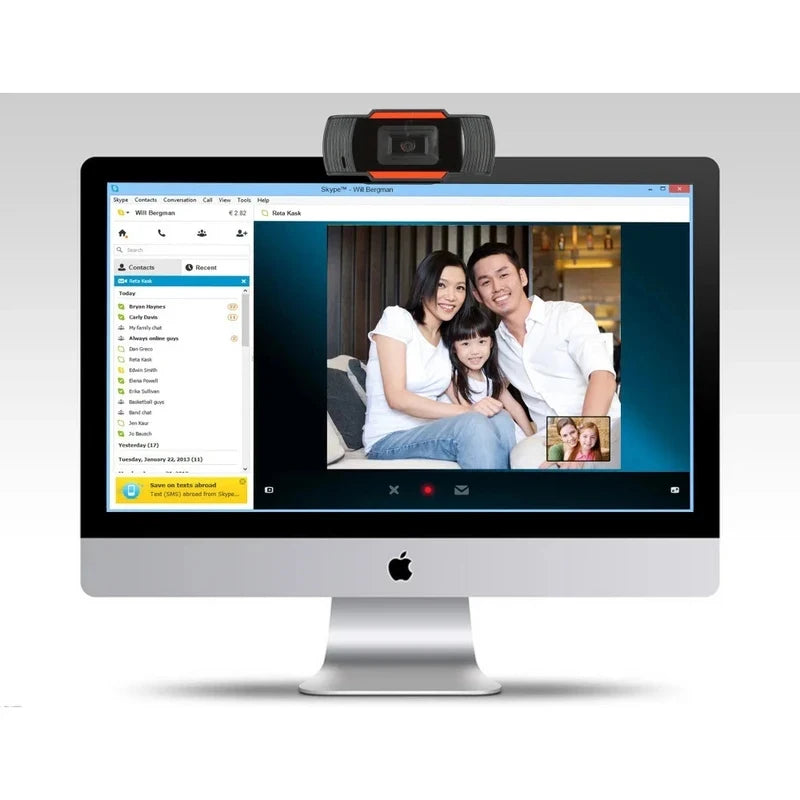 Mini USB Webcam with Microphone – 480P / 720P / 1080P HD, 30fps, Plug & Play for PC, Laptop & Desktop