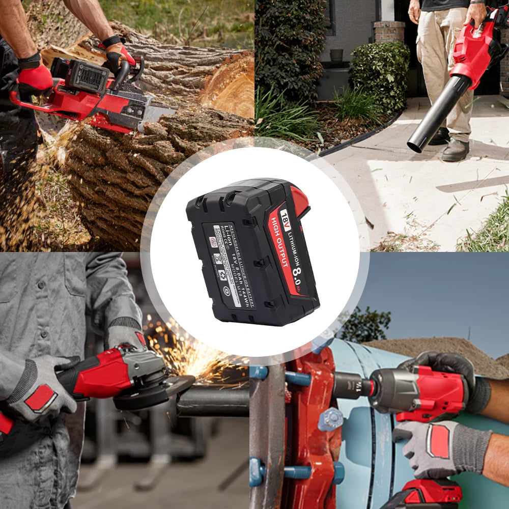 Milwaukee M18 8.0Ah 18V Li-ion Replacement Battery – 1, 2 & 4-Pack Compatible with 48-11-1880