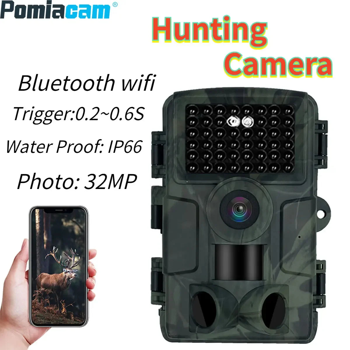 WiFi Hunting Trail Camera – 1080P HD, Night Vision & Bluetooth, Motion Activated