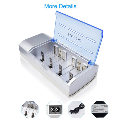 PALO 4-12pcs R14 C Cell Battery C Size Rechargeable Battery 1.2V NI-MH C Type Batteries+ intelligent fast charging LED charger